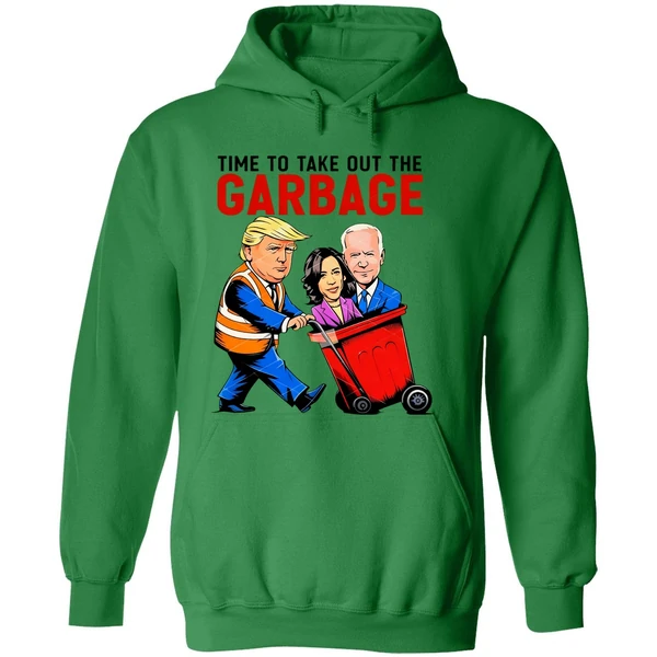 Trump Garbage Man Time To Take Out The Garbage Biden Harris Hoodie - Image 2