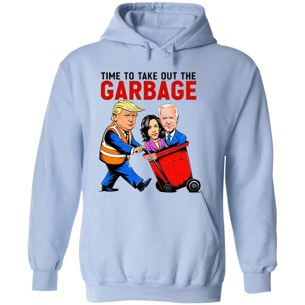 Trump Garbage Man Time To Take Out The Garbage Biden Harris Hoodie - Image 4