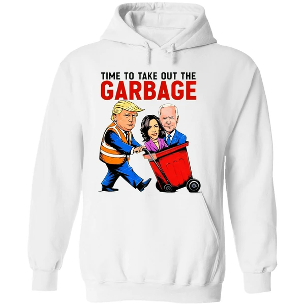 Trump Garbage Man Time To Take Out The Garbage Biden Harris Hoodie - Image 8