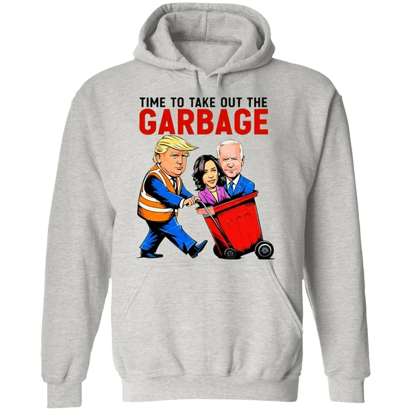 Trump Garbage Man Time To Take Out The Garbage Biden Harris Hoodie - Image 9