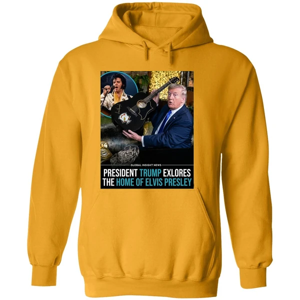 Trump President Trump Explores The Home Of Elvis Presley Graphic Hoodie