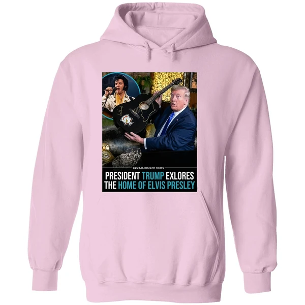 Trump President Trump Explores The Home Of Elvis Presley Graphic Hoodie - Image 5