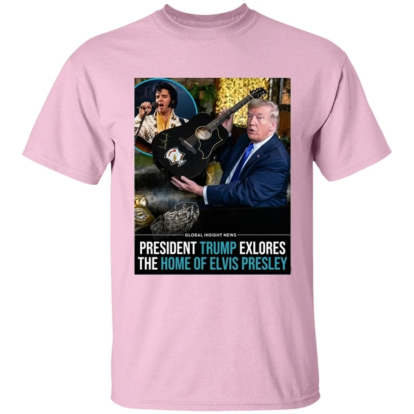 Trump President Trump Explores The Home Of Elvis Presley Graphic Shirt - Image 3