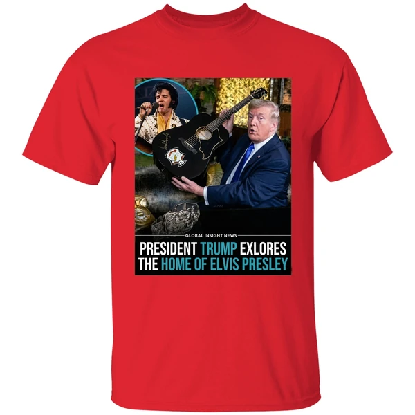 Trump President Trump Explores The Home Of Elvis Presley Graphic Shirt - Image 7