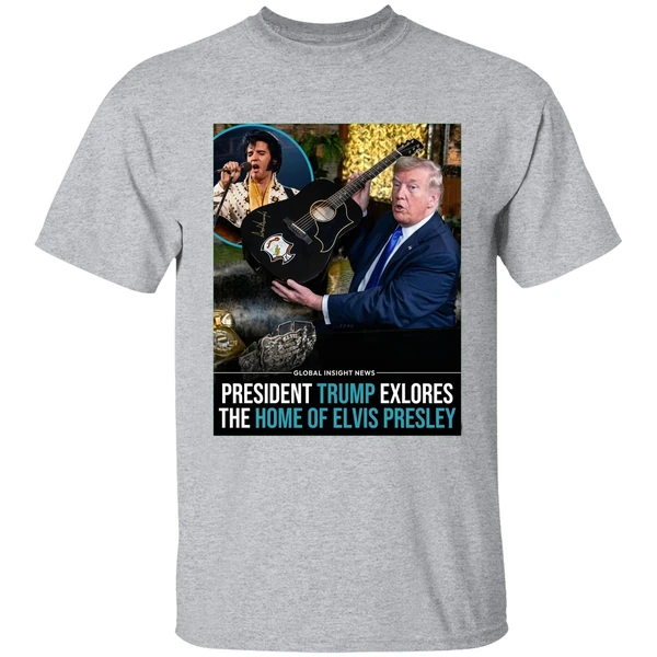 Trump President Trump Explores The Home Of Elvis Presley Graphic Shirt - Image 9