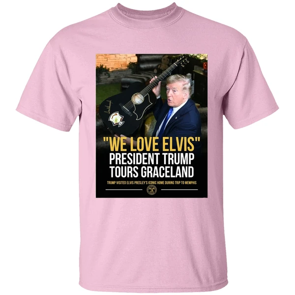 Trump We Love Elvis President Trump Tours Graceland Graphic Shirt - Image 3