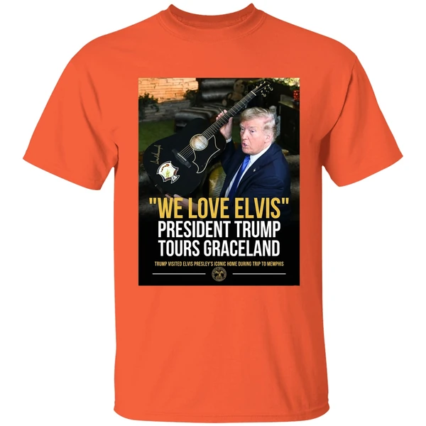 Trump We Love Elvis President Trump Tours Graceland Graphic Shirt - Image 6