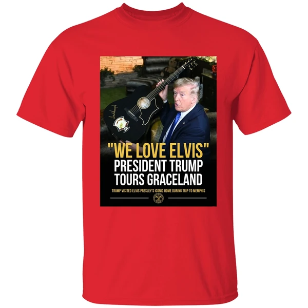 Trump We Love Elvis President Trump Tours Graceland Graphic Shirt - Image 7