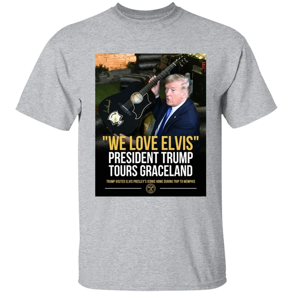 Trump We Love Elvis President Trump Tours Graceland Graphic Shirt - Image 9