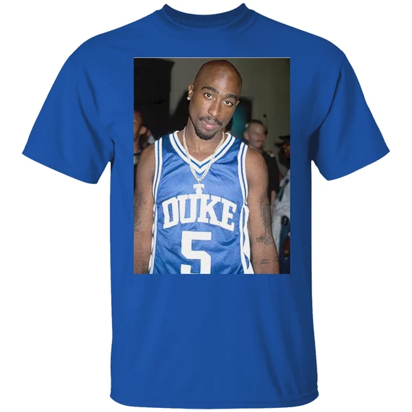 Tupac Shakur Wearing Duke Blue Devils Jersey Shirt - Image 7