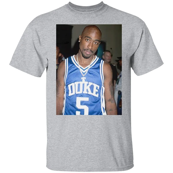 Tupac Shakur Wearing Duke Blue Devils Jersey Shirt - Image 8