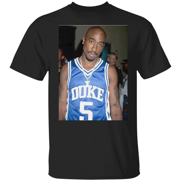 Tupac Shakur Wearing Duke Blue Devils Jersey Shirt - Image 9