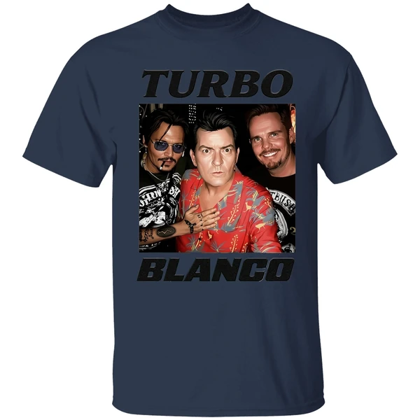 turbo blanco johnny depp charlie sheen and kevin dillon shirt navy