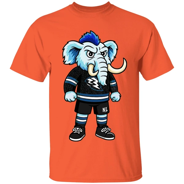 tusky the utah mammoth mascot cartoon nhl shirt orange