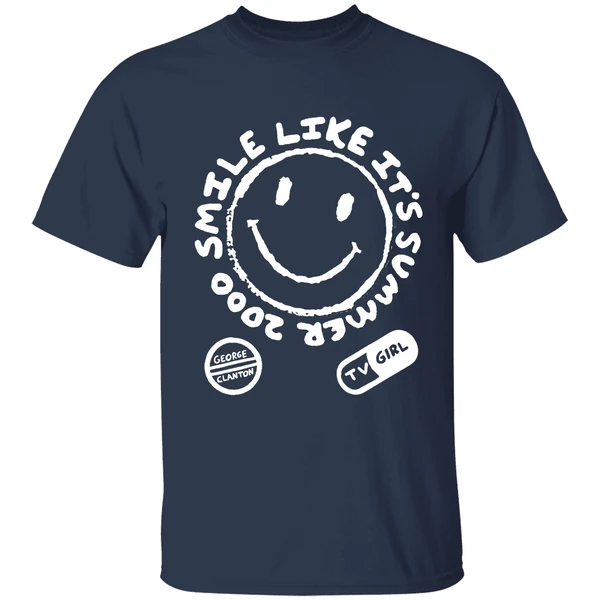 tv girl george clanton smile like its summer 2000 medicine shirt navy