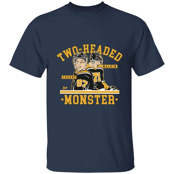 two headed monster sidney crosby and evgeni malkin pittsburgh penguins shirt navy