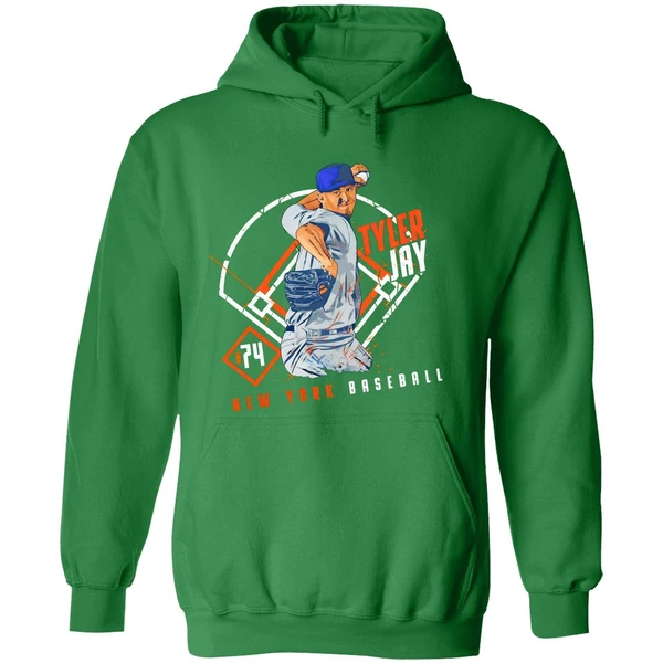 Tyler Jay 74 New York Mets Baseball Ballpark Player Art Print Hoodie - Image 2