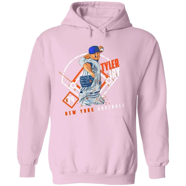 Tyler Jay 74 New York Mets Baseball Ballpark Player Art Print Hoodie - Image 5