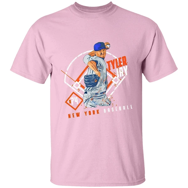 Tyler Jay 74 New York Mets Baseball Ballpark Player Art Print Shirt - Image 3