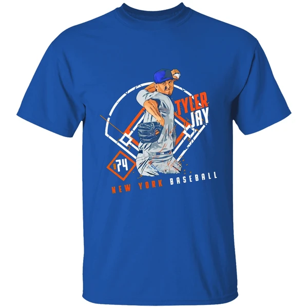 Tyler Jay 74 New York Mets Baseball Ballpark Player Art Print Shirt - Image 8