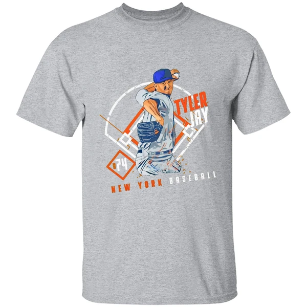 Tyler Jay 74 New York Mets Baseball Ballpark Player Art Print Shirt - Image 9