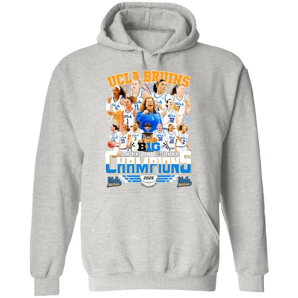 Ucla Bruins B1g Tiaa Womens Basketball Tournament Champions 2025 Hoodie - Image 9