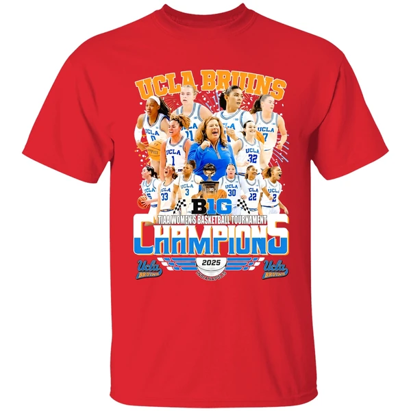 Ucla Bruins B1g Tiaa Womens Basketball Tournament Champions 2025 Shirt - Image 7