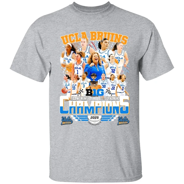 Ucla Bruins B1g Tiaa Womens Basketball Tournament Champions 2025 Shirt - Image 9