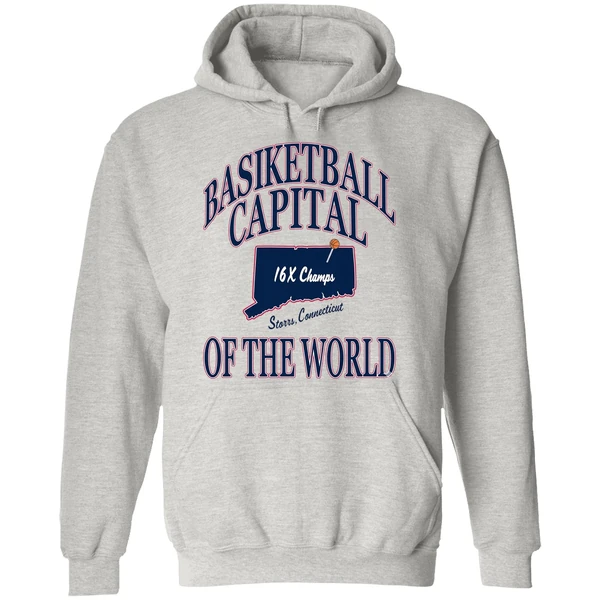 Uconn Huskies Basketball Capital Of The World 16x Champs Storrs Connecticut State Hoodie - Image 9