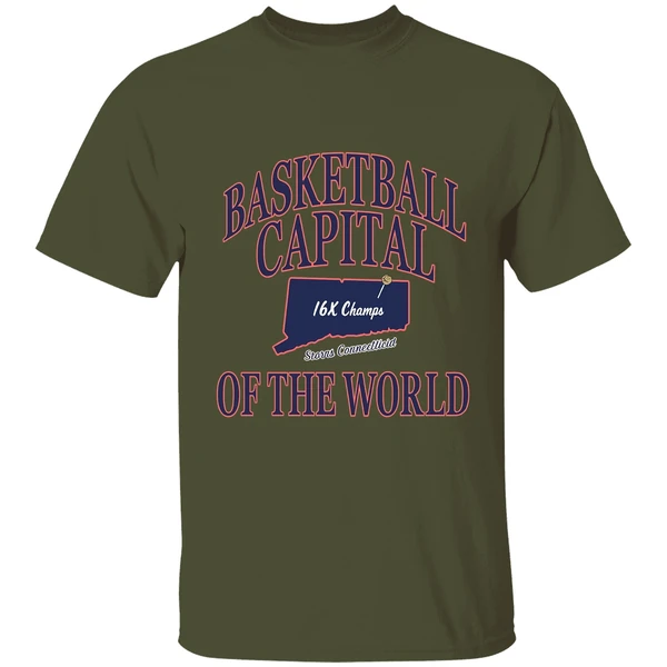 Uconn Huskies Basketball Capital Of The World 16x Champs Storrs Connecticut State Shirt - Image 3