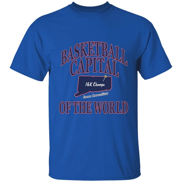 Uconn Huskies Basketball Capital Of The World 16x Champs Storrs Connecticut State Shirt - Image 7