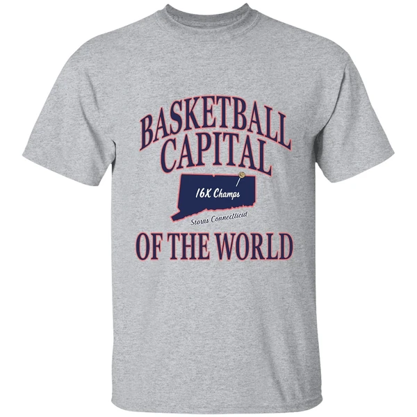 Uconn Huskies Basketball Capital Of The World 16x Champs Storrs Connecticut State Shirt - Image 8