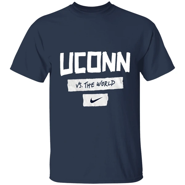 uconn huskies the world shirt navy
