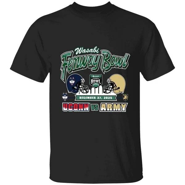 Uconn Huskies Vs Army Black Knights 2025 Wasabi Fenway Bowl H2h Shirt