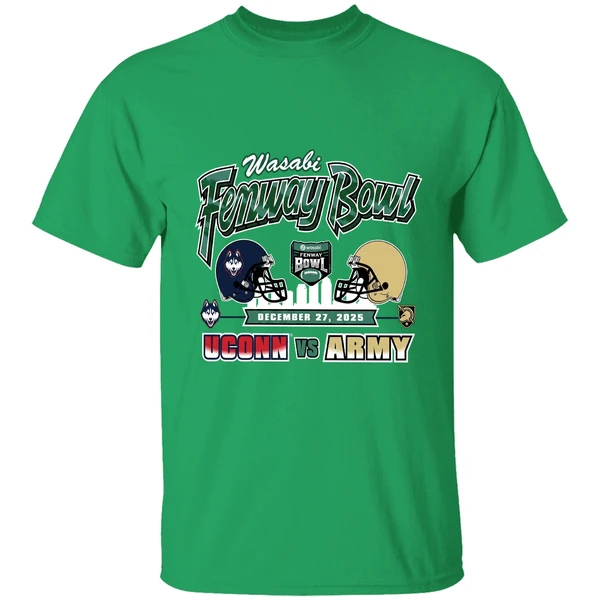 Uconn Huskies Vs Army Black Knights 2025 Wasabi Fenway Bowl H2h Shirt - Image 2