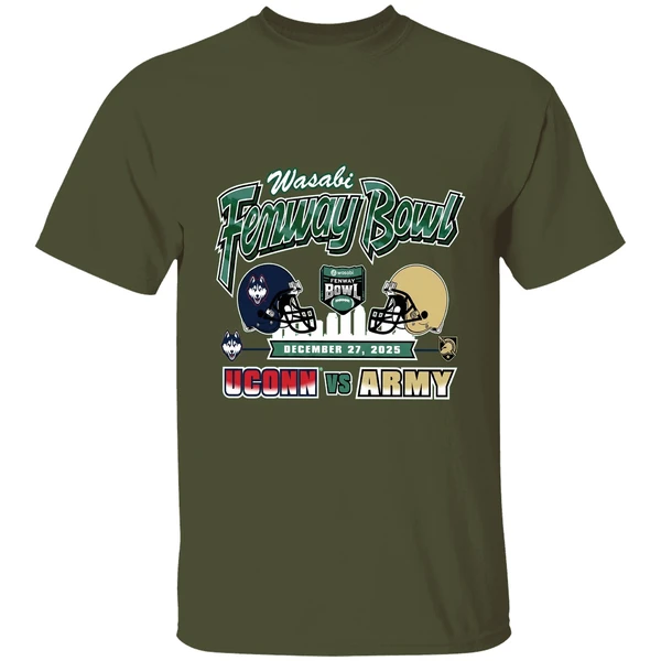 Uconn Huskies Vs Army Black Knights 2025 Wasabi Fenway Bowl H2h Shirt - Image 4