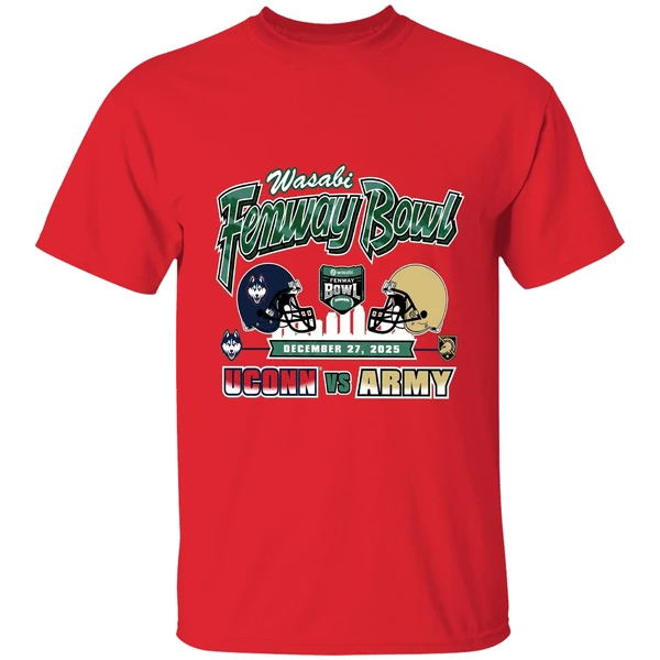 Uconn Huskies Vs Army Black Knights 2025 Wasabi Fenway Bowl H2h Shirt - Image 7