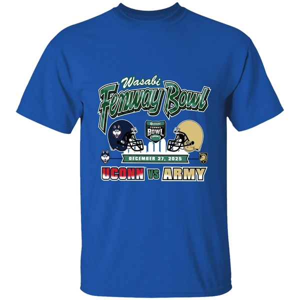 Uconn Huskies Vs Army Black Knights 2025 Wasabi Fenway Bowl H2h Shirt - Image 8