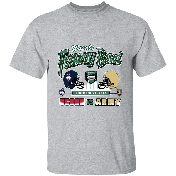 Uconn Huskies Vs Army Black Knights 2025 Wasabi Fenway Bowl H2h Shirt - Image 9
