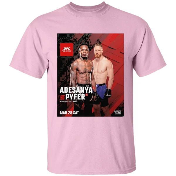 ufc fight night adesanya vs pyfer middleweight bout march 28 2026 shirt lightpink
