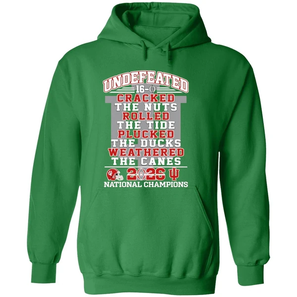 Undefeated 16 0 Indiana Hoosiers Cracked The Nuts Rolled The Tide Plucked Hoodie - Image 2