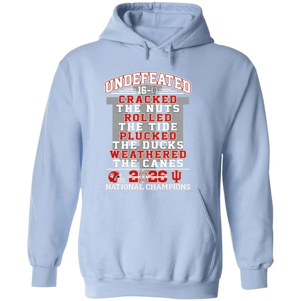 Undefeated 16 0 Indiana Hoosiers Cracked The Nuts Rolled The Tide Plucked Hoodie - Image 4