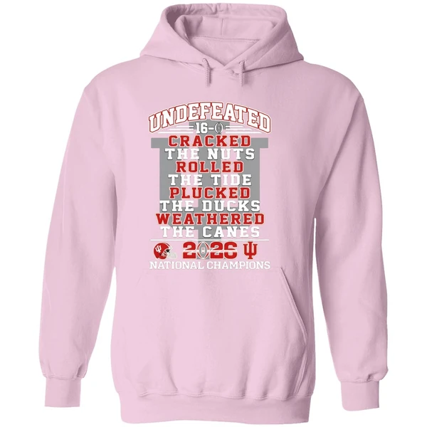 Undefeated 16 0 Indiana Hoosiers Cracked The Nuts Rolled The Tide Plucked Hoodie - Image 5