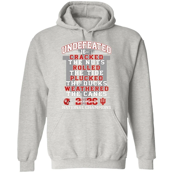 Undefeated 16 0 Indiana Hoosiers Cracked The Nuts Rolled The Tide Plucked Hoodie - Image 9