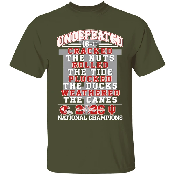Undefeated 16 0 Indiana Hoosiers Cracked The Nuts Rolled The Tide Plucked Shirt - Image 4