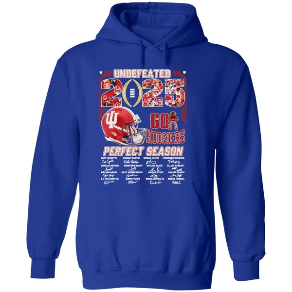 Undefeated 2025 Perfect Season Go Hoosiers Signature Hoodie - Image 7