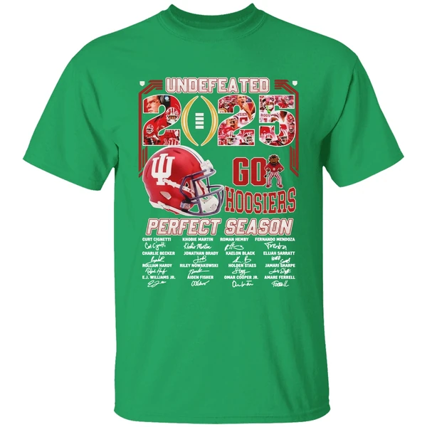 Undefeated 2025 Perfect Season Go Hoosiers Signature Shirt - Image 2