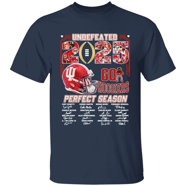 Undefeated 2025 Perfect Season Go Hoosiers Signature Shirt - Image 5