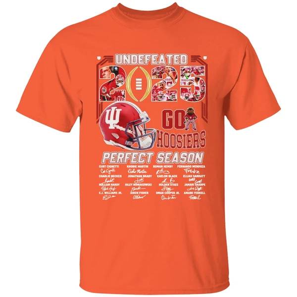 Undefeated 2025 Perfect Season Go Hoosiers Signature Shirt - Image 6