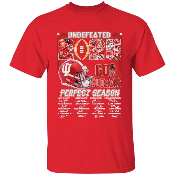 Undefeated 2025 Perfect Season Go Hoosiers Signature Shirt - Image 7